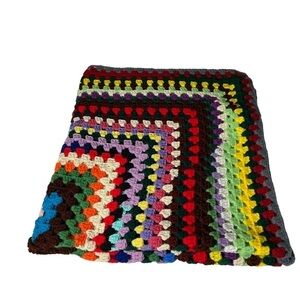 Granny Afghan Blanket small 36” x 39.5” great tablecloth / blanket / decorative